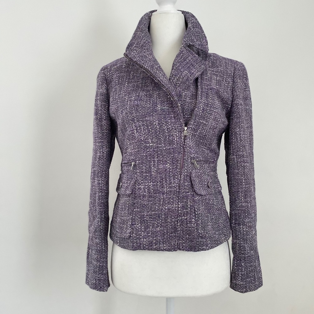 NWOT Talbots lavender tweed moto jacket